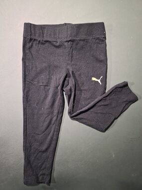 Puma Black Leggings with Gold Puma Logo